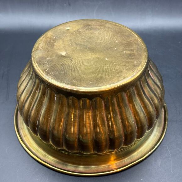 Vtg Hollywood Regency Brass Planter Fluted Gadrooned Round Cachepot Bowl - Picture 3 of 5